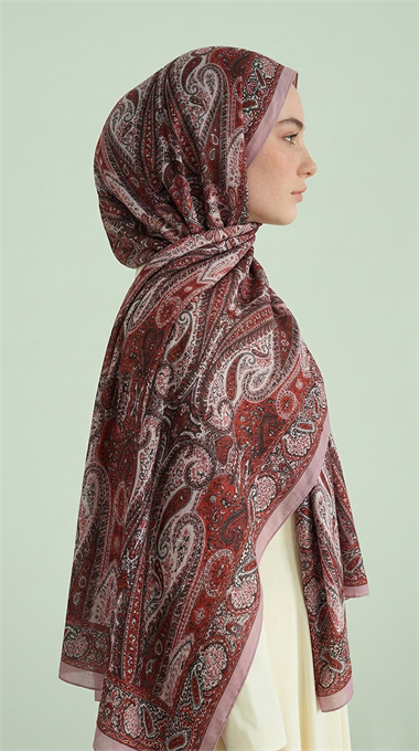 ROYAL ETNİK DESEN COTTON ŞAL - AÇIK PEMBE 