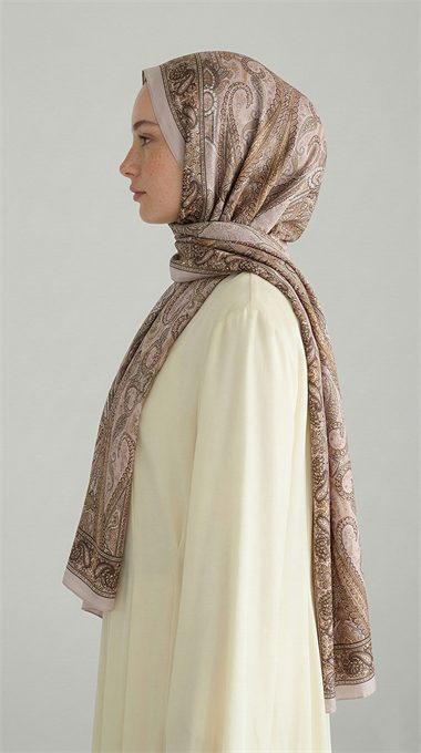 ROYAL ETNİK DESEN COTTON ŞAL - GRİ 