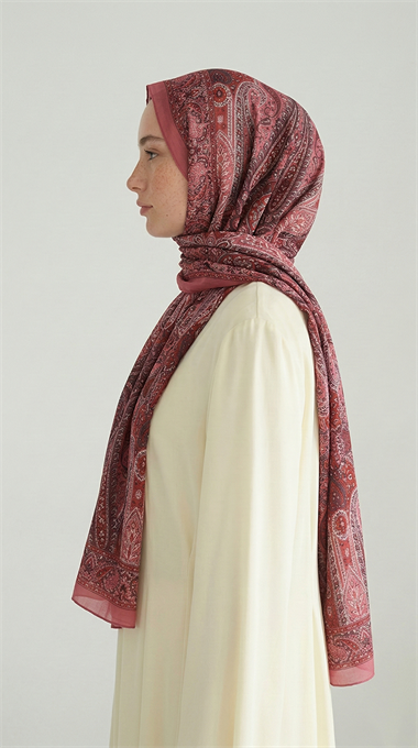ROYAL ETNİK DESEN COTTON ŞAL -  PEMBE