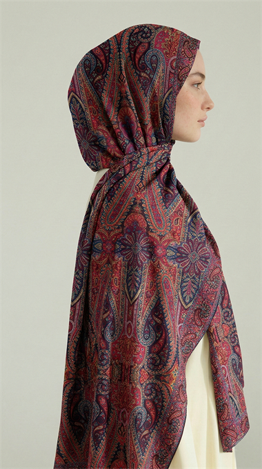 ROYAL ETNİK DESEN COTTON ŞAL - SİYAH / FUŞYA
