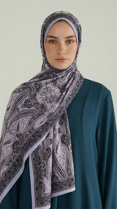 ROYAL ETNİK DESEN COTTON ŞAL - SİYAH