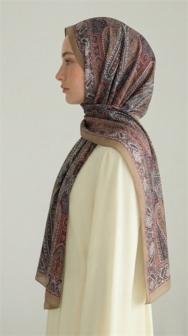 ROYAL ETNİK DESEN COTTON ŞAL - YAĞ YEŞİLİ