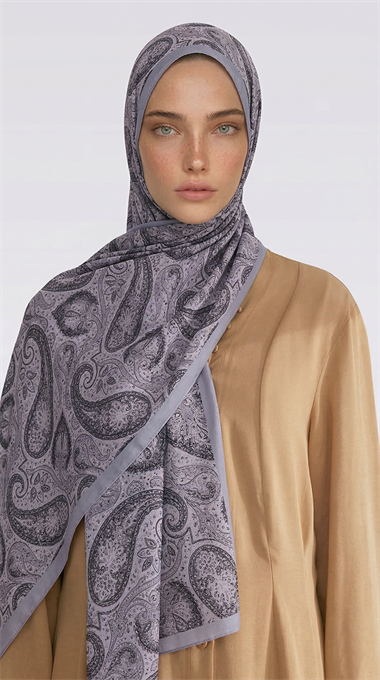 SAPHİRA DESENLİ COTTON ŞAL - GRİ