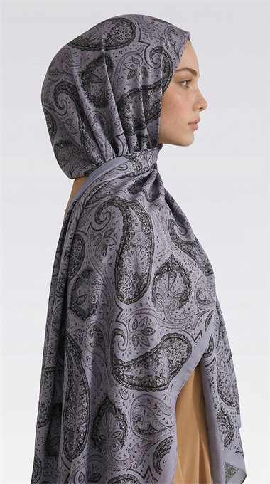 SAPHİRA DESENLİ COTTON ŞAL - GRİ