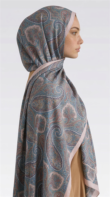 SAPHİRA DESENLİ COTTON ŞAL - YEŞİL / KREM 