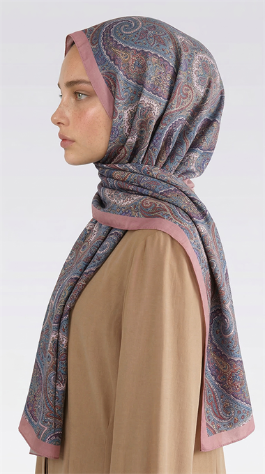 SAPHİRA DESENLİ COTTON ŞAL - YEŞİL / KREM 
