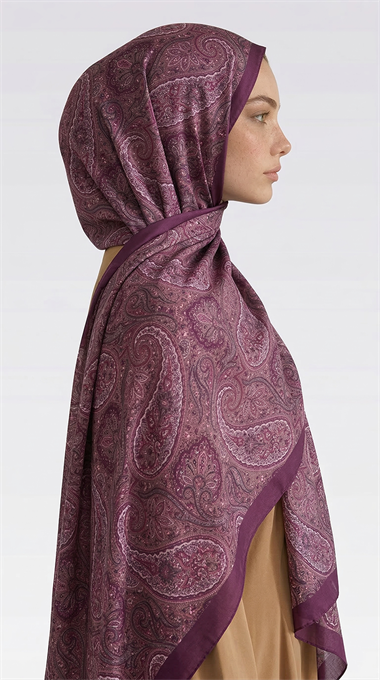SAPHİRA DESENLİ COTTON ŞAL - MOR