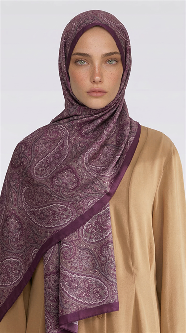 SAPHİRA DESENLİ COTTON ŞAL - MOR