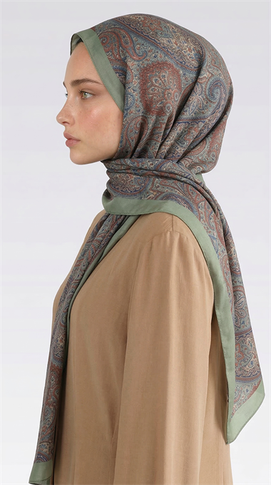 SAPHİRA DESENLİ COTTON ŞAL - YEŞİL
