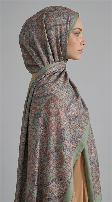 SAPHİRA DESENLİ COTTON ŞAL - YEŞİL