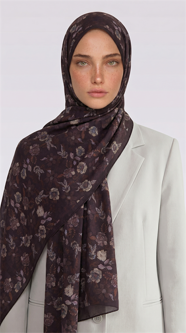 Karaca EşarpCOTTON ŞAL VELORA DESENLİ COTTON ŞAL -  ACI KAHVE