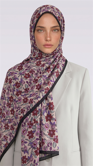 Karaca EşarpCOTTON ŞAL VELORA DESENLİ COTTON ŞAL -  KREM / KIRMIZI