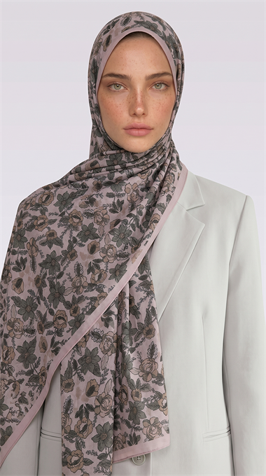 Karaca EşarpCOTTON ŞAL VELORA DESENLİ COTTON ŞAL -  KREM / YEŞİL 