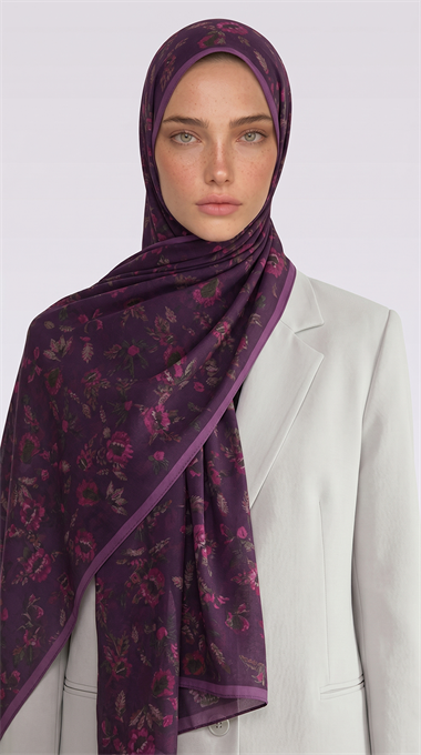 Karaca EşarpCOTTON ŞAL VELORA DESENLİ COTTON ŞAL -  MOR