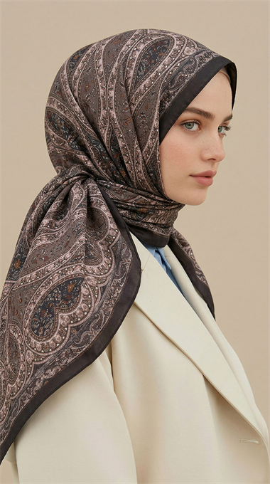 VİRELLA 120*120 CM COTTON ŞAL EŞARP - GÜL KURUSU