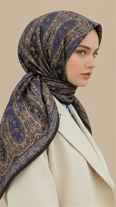 VİRELLA 120*120 CM COTTON ŞAL EŞARP - MOR / SİYAH 