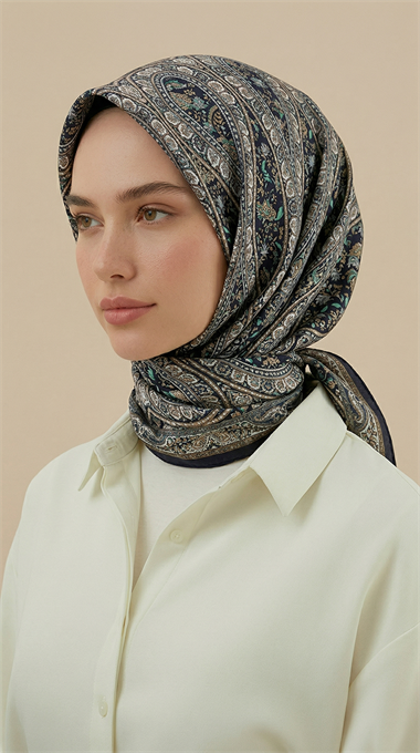 VİRELLA 120*120 CM COTTON ŞAL EŞARP - HAKİ