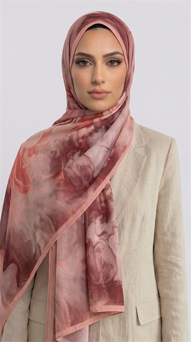 YANKI DESEN VİSKON ŞAL - AÇIK PEMBE