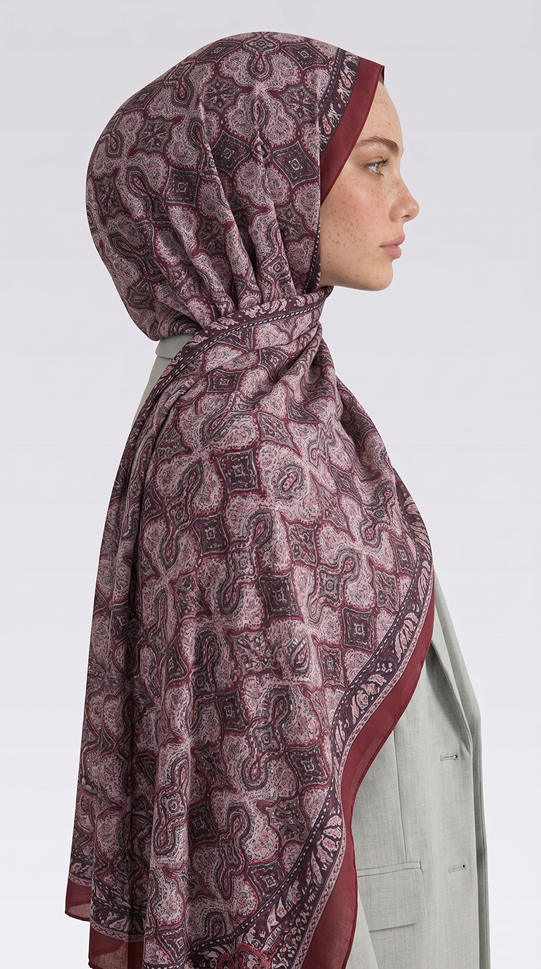 Karaca EşarpCOTTON ŞAL AHENK DESENLİ COTTON ŞAL - KIRMIZI
