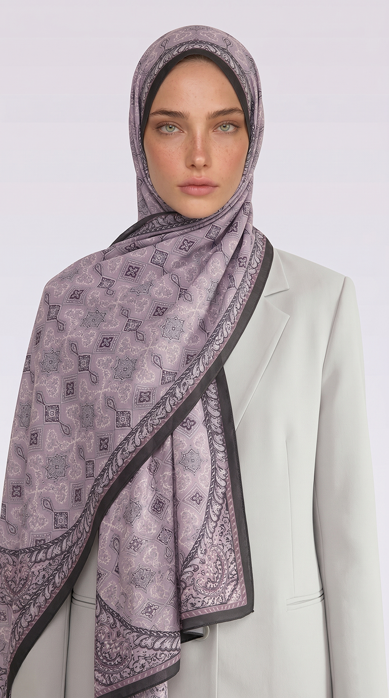 Karaca EşarpCOTTON ŞAL AHENK DESENLİ COTTON ŞAL - TOZ PEMBE
