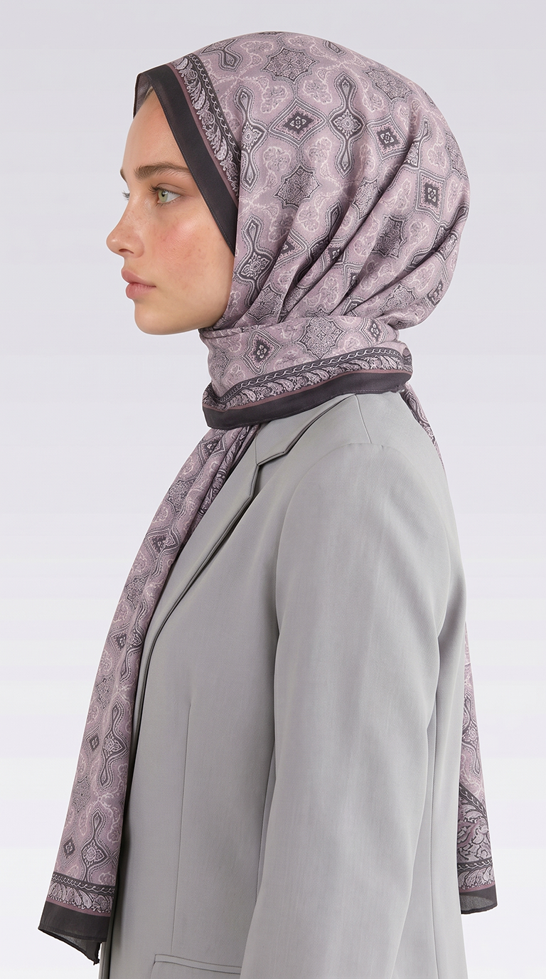 Karaca EşarpCOTTON ŞAL AHENK DESENLİ COTTON ŞAL - TOZ PEMBE