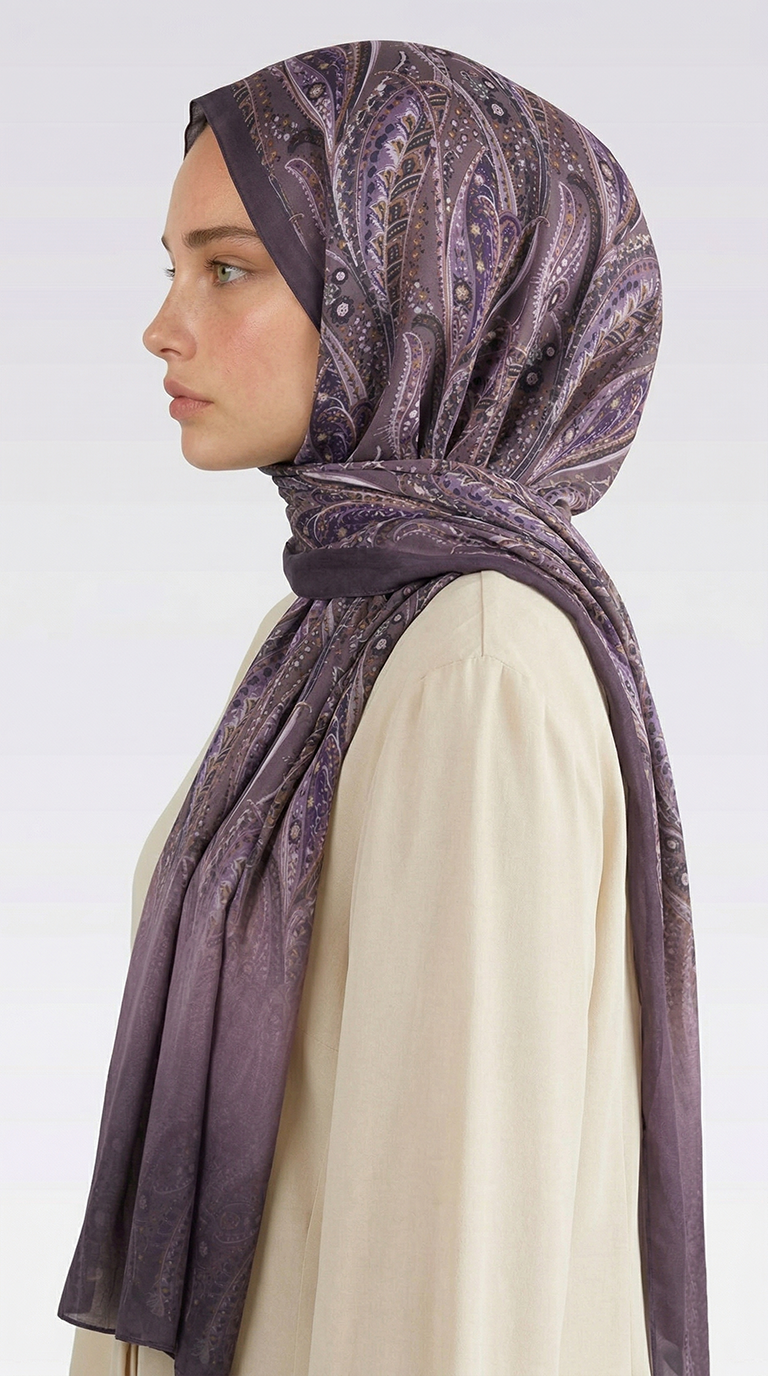 Karaca EşarpCOTTON ŞAL ALMERA DESENLİ COTTON ŞAL - MMOR / GÜL KURUSU