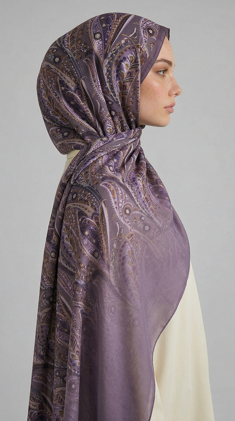 Karaca EşarpCOTTON ŞAL ALMERA DESENLİ COTTON ŞAL - MMOR / GÜL KURUSU
