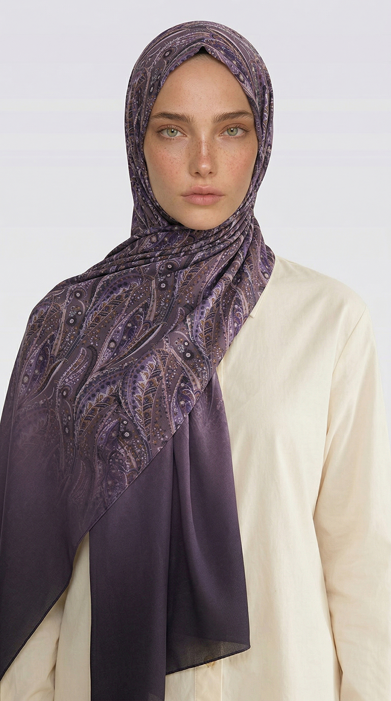 Karaca EşarpCOTTON ŞAL ALMERA DESENLİ COTTON ŞAL - MMOR / GÜL KURUSU