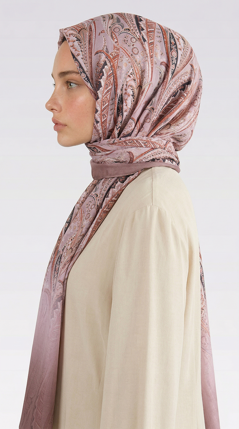 Karaca EşarpCOTTON ŞAL ALMERA DESENLİ COTTON ŞAL -PEMBE
