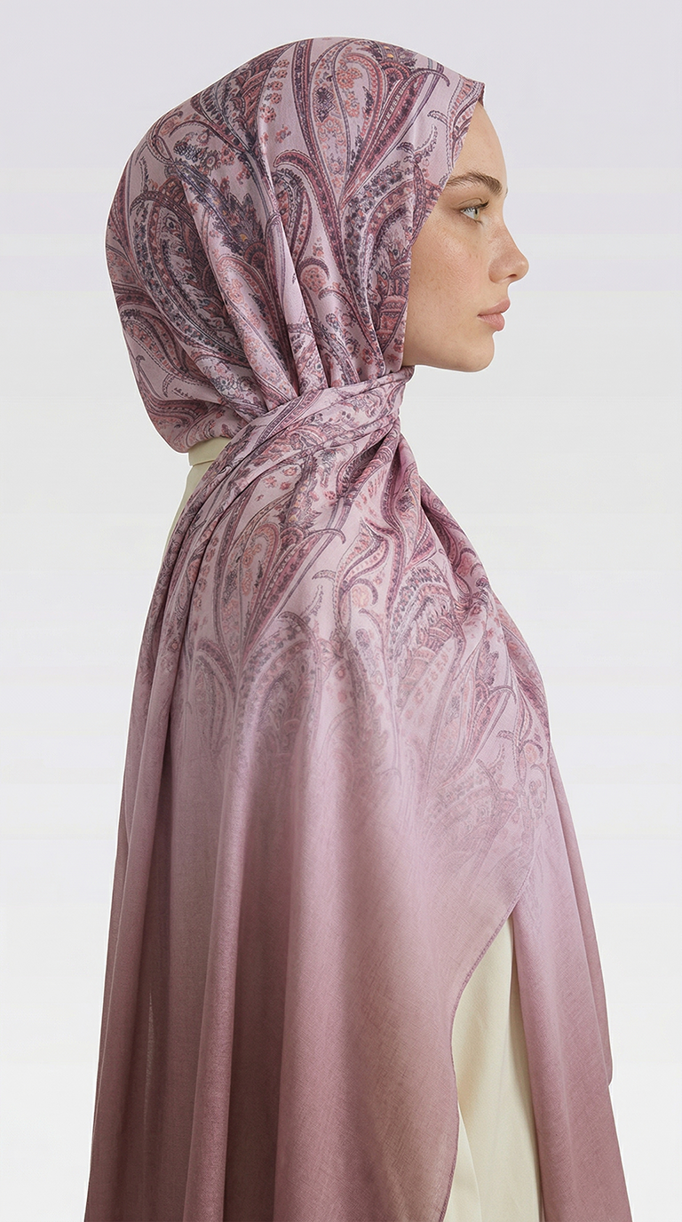Karaca EşarpCOTTON ŞAL ALMERA DESENLİ COTTON ŞAL - TOZ PEMBE