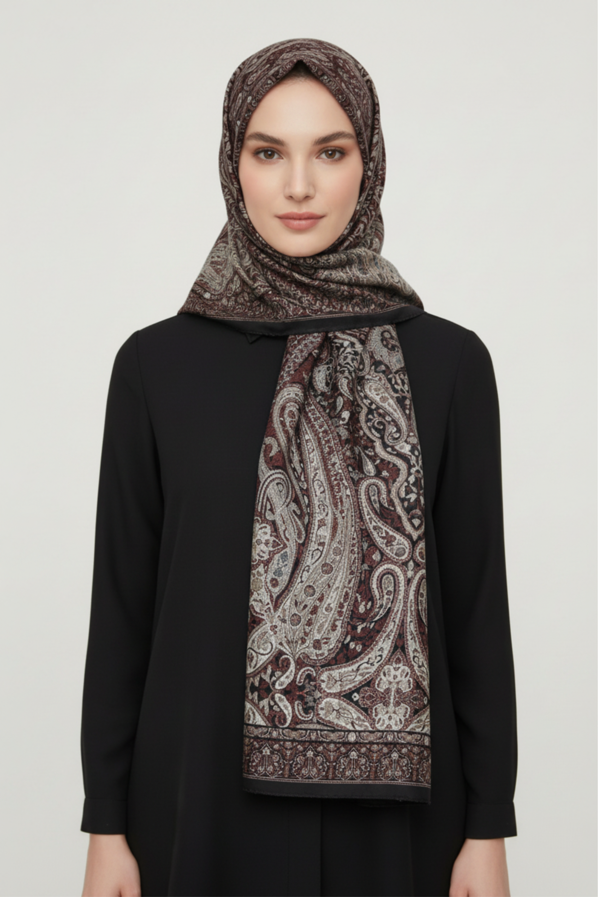 Karaca EşarpCOTTON ŞAL ARİA DESENLİ COTTON ŞAL - SİYAH 