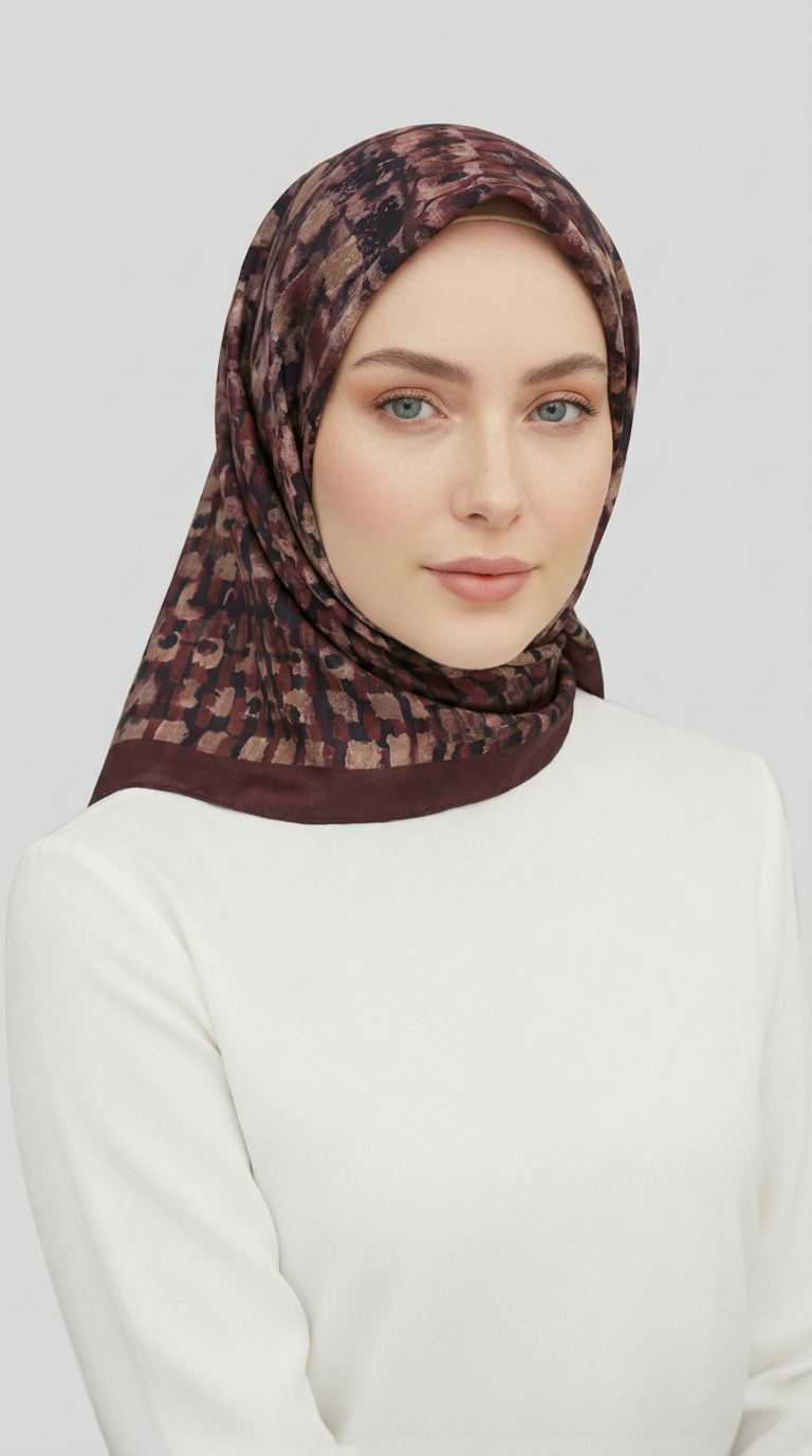 Karaca EşarpRAYON EŞARPCANVAS DESENLİ RAYON EŞARP - BORDO