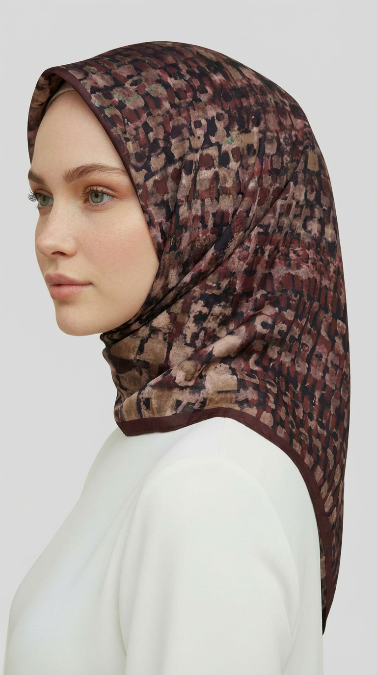 Karaca EşarpRAYON EŞARPCANVAS DESENLİ RAYON EŞARP - BORDO