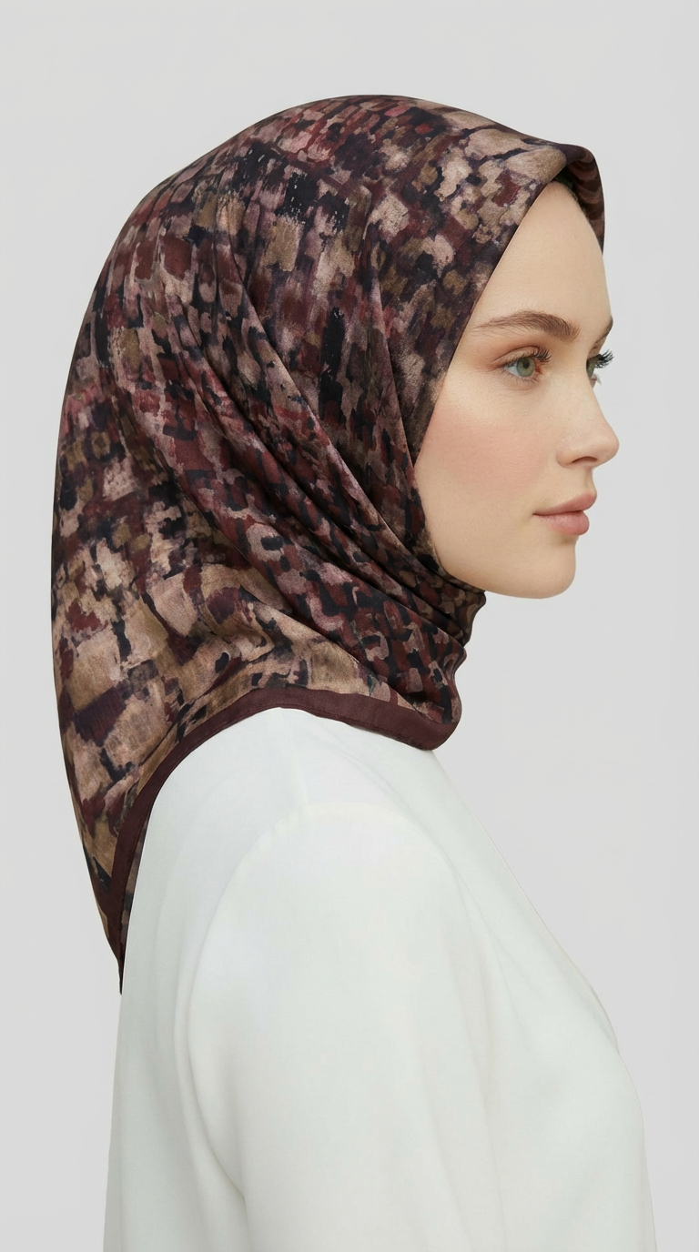 Karaca EşarpRAYON EŞARPCANVAS DESENLİ RAYON EŞARP - BORDO