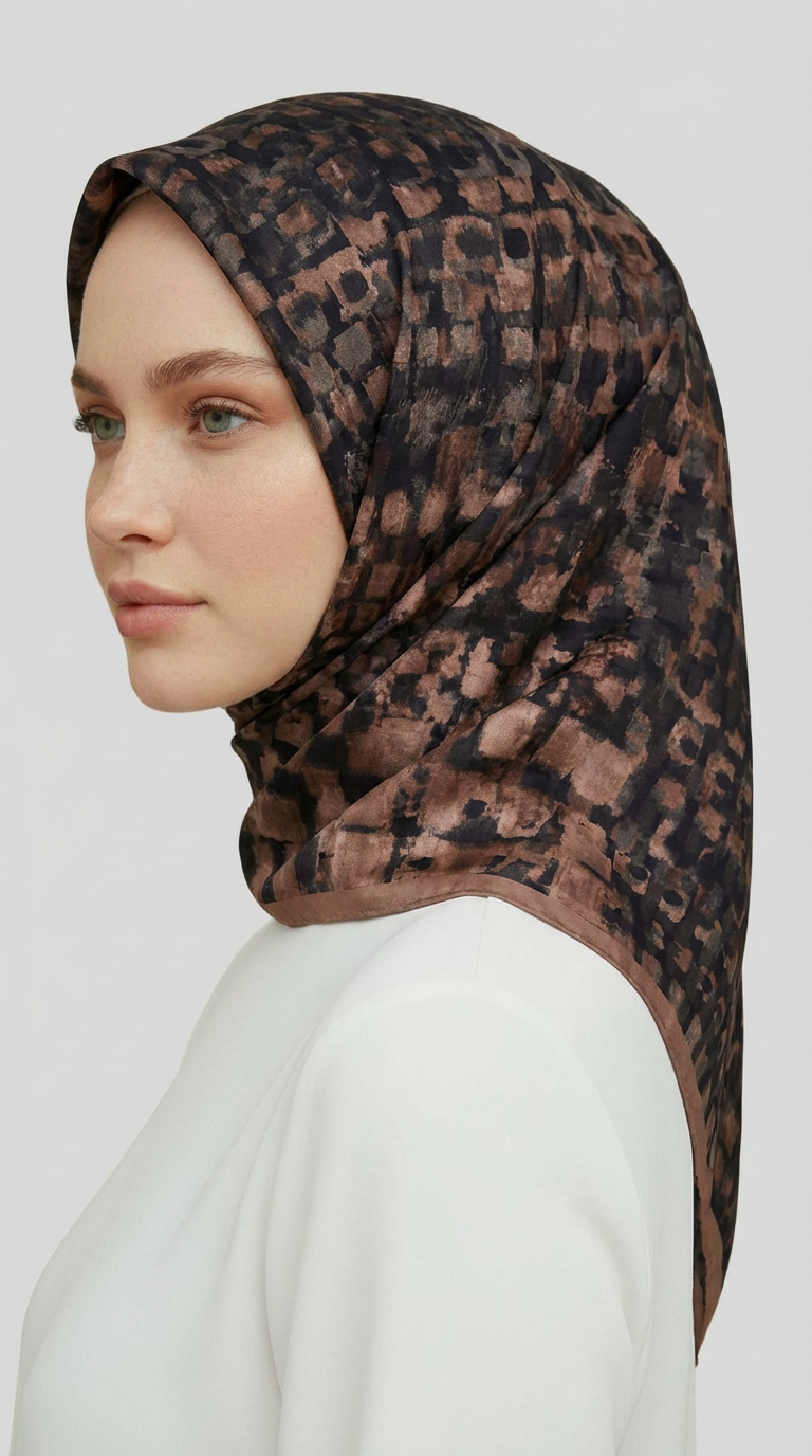 Karaca EşarpRAYON EŞARPCANVAS DESENLİ RAYON EŞARP - KREM / MÜRDÜM