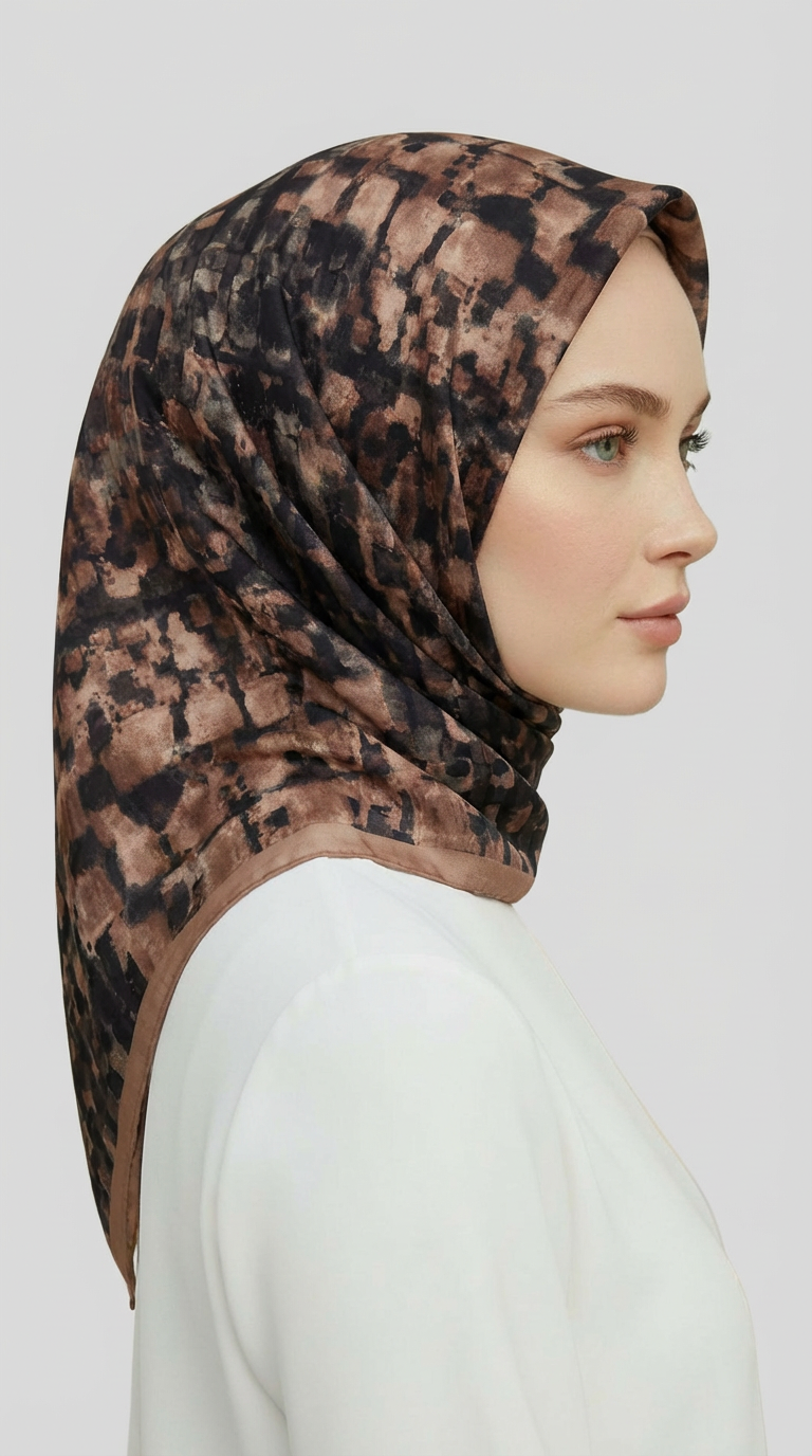 Karaca EşarpRAYON EŞARPCANVAS DESENLİ RAYON EŞARP - KREM / MÜRDÜM