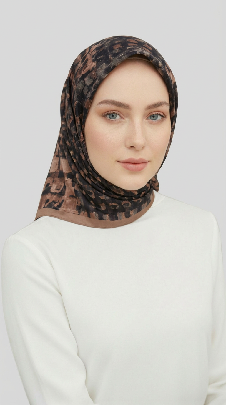Karaca EşarpRAYON EŞARPCANVAS DESENLİ RAYON EŞARP - KREM / MÜRDÜM