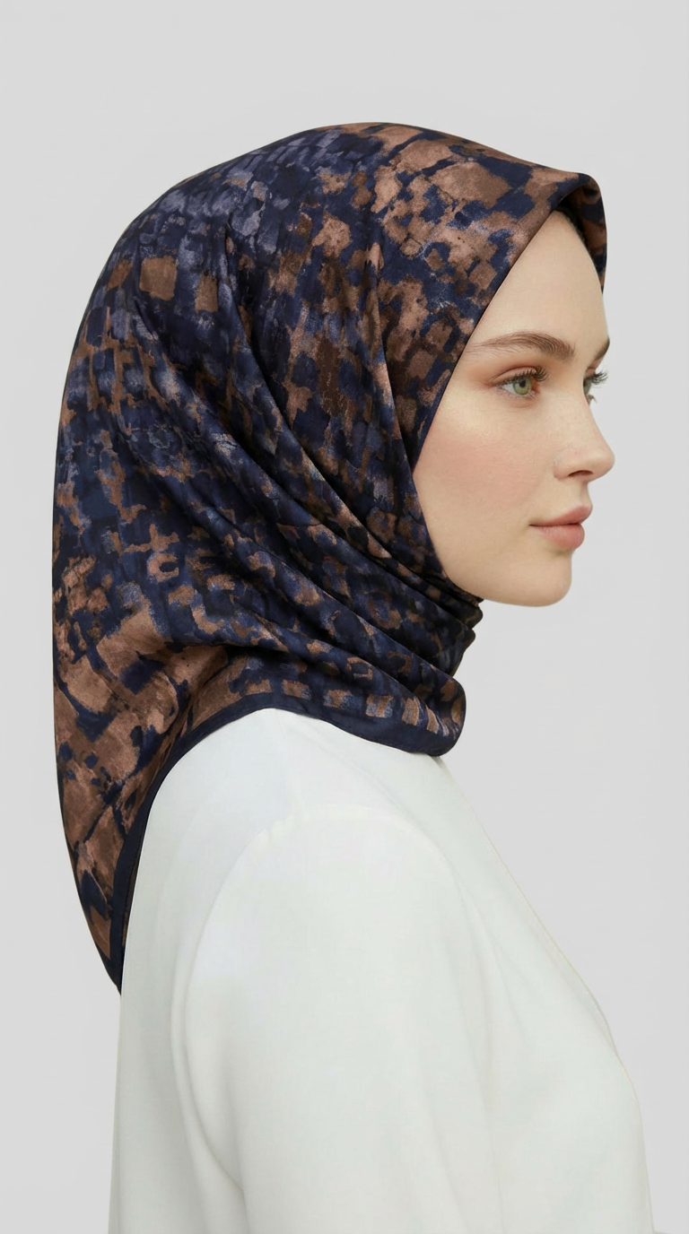 Karaca EşarpRAYON EŞARPCANVAS DESENLİ RAYON EŞARP - LACİVERT / BEJ
