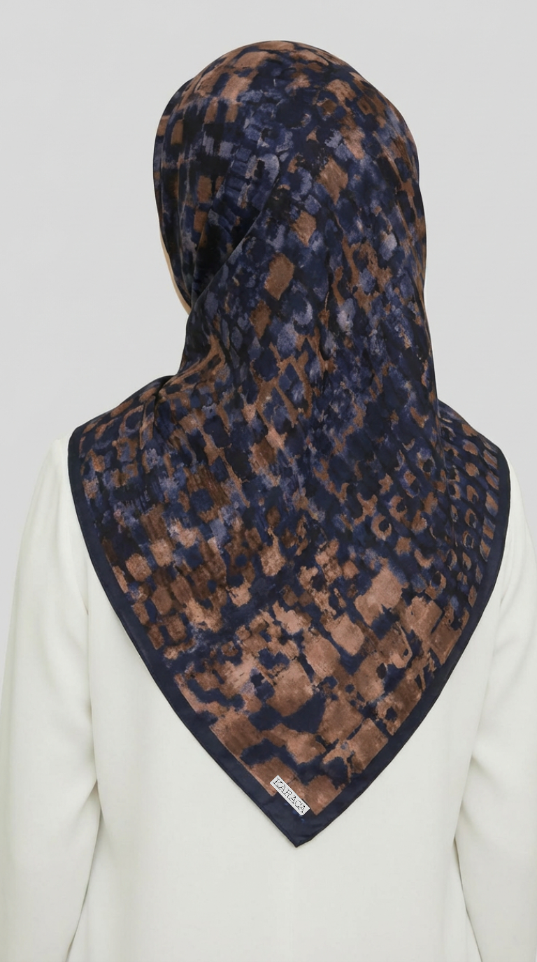 Karaca EşarpRAYON EŞARPCANVAS DESENLİ RAYON EŞARP - LACİVERT / BEJ
