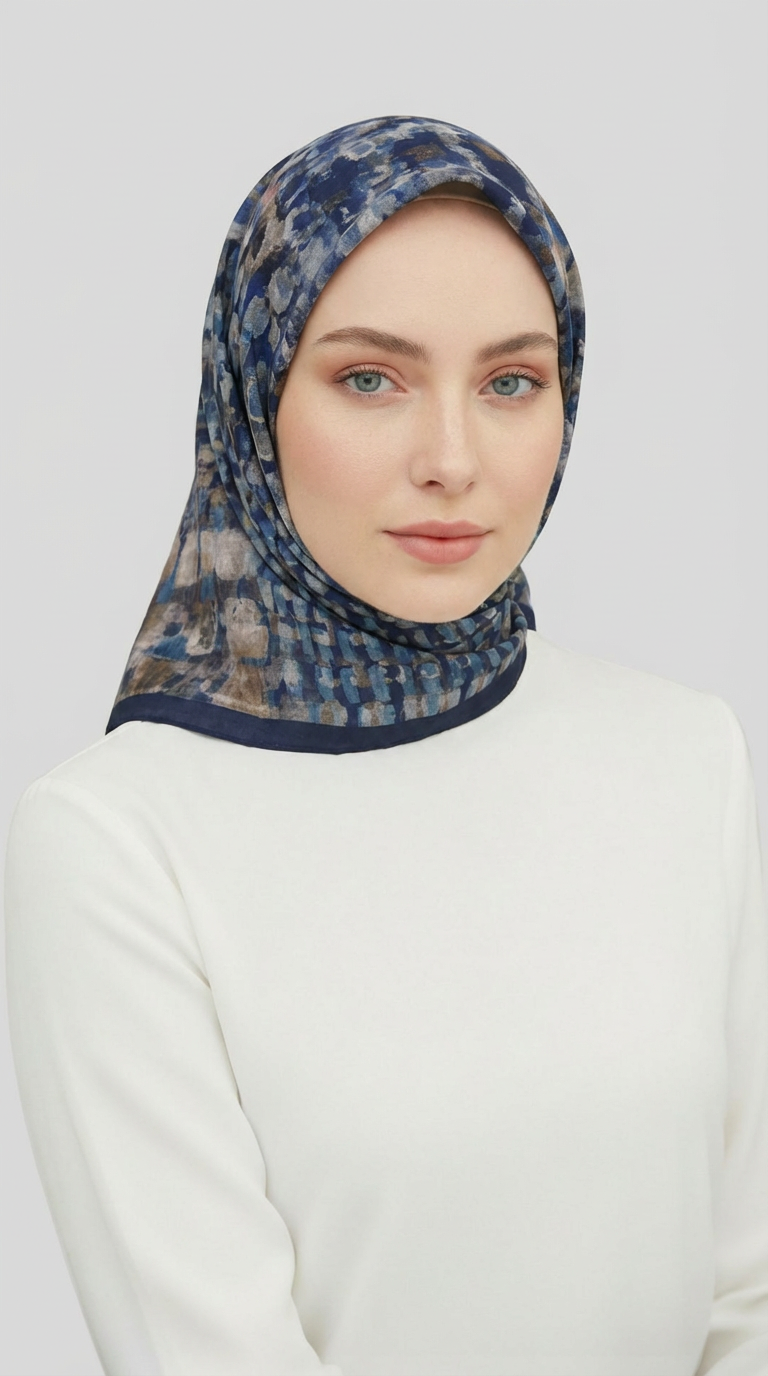 Karaca EşarpRAYON EŞARPCANVAS DESENLİ RAYON EŞARP - LACİVERT 