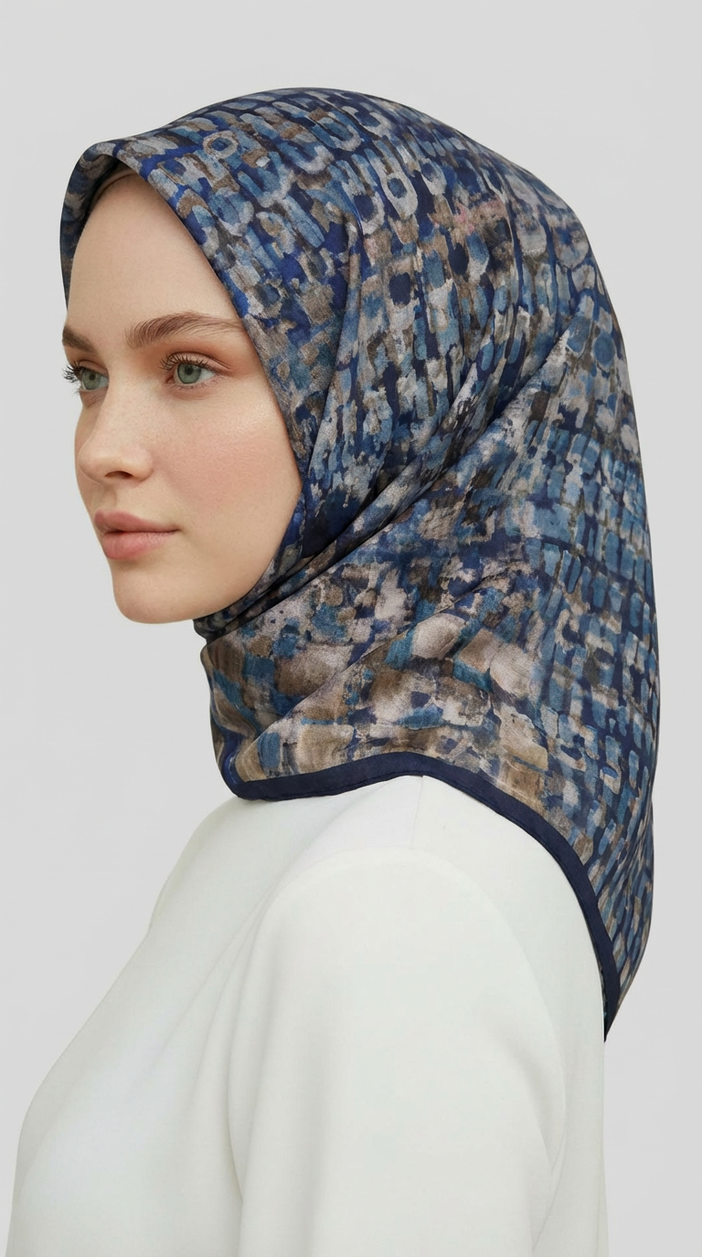 Karaca EşarpRAYON EŞARPCANVAS DESENLİ RAYON EŞARP - LACİVERT 