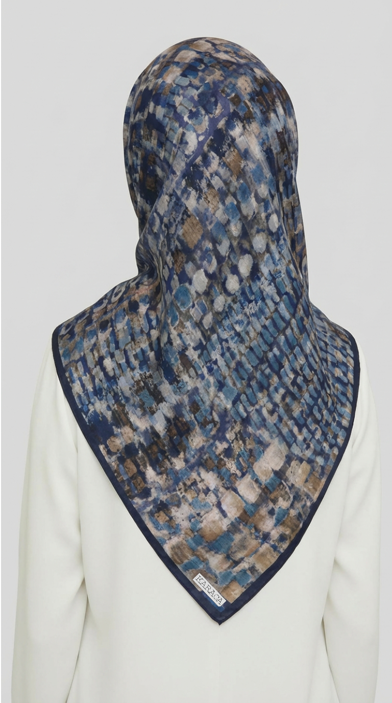 Karaca EşarpRAYON EŞARPCANVAS DESENLİ RAYON EŞARP - LACİVERT 