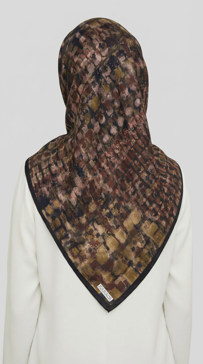 Karaca EşarpRAYON EŞARPCANVAS DESENLİ RAYON EŞARP - SİYAH / BEJ