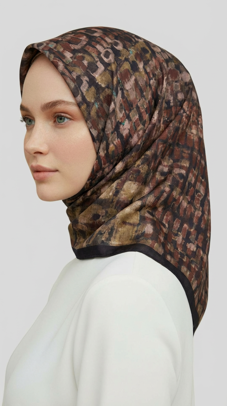 Karaca EşarpRAYON EŞARPCANVAS DESENLİ RAYON EŞARP - SİYAH / BEJ