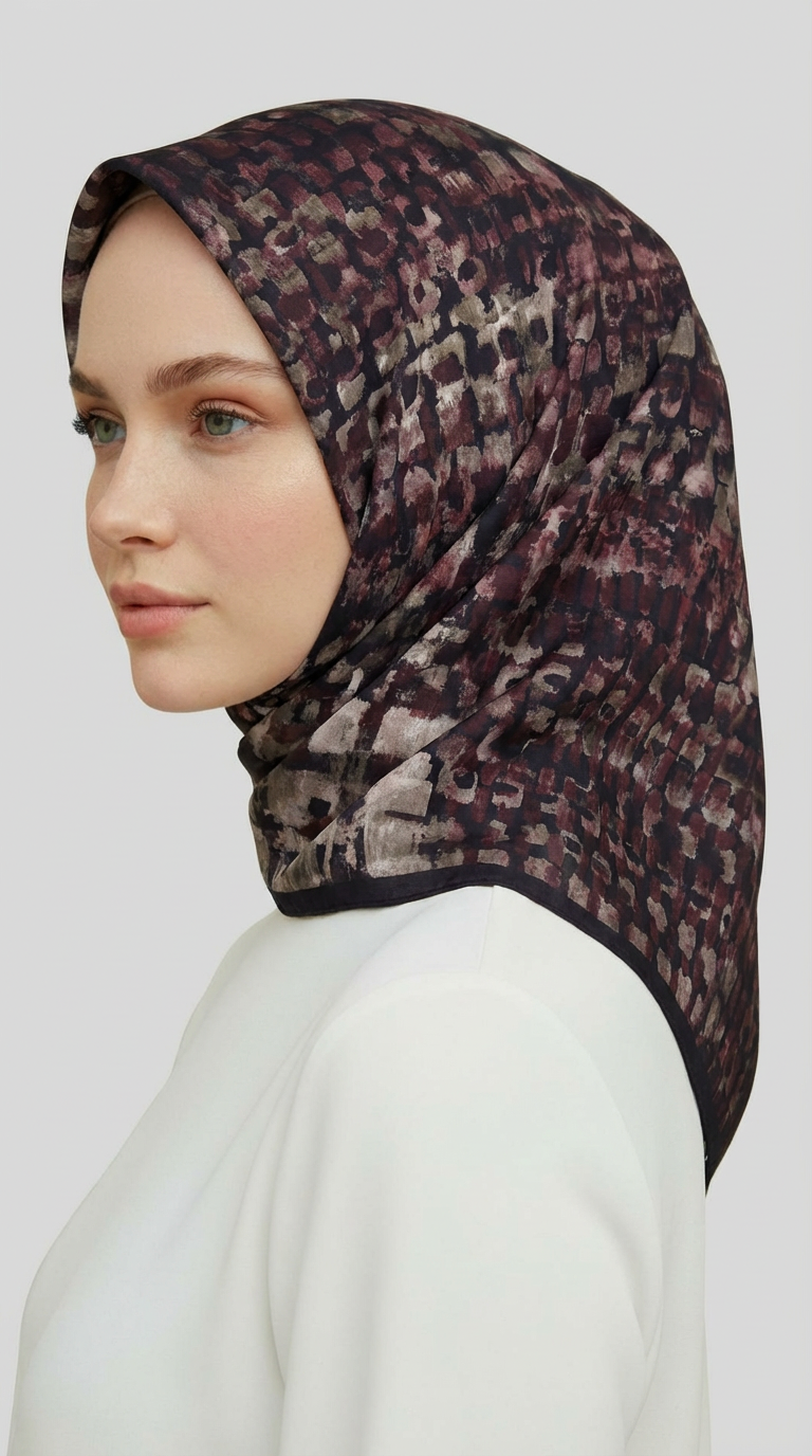 Karaca EşarpRAYON EŞARPCANVAS DESENLİ RAYON EŞARP - SİYAH / MOR