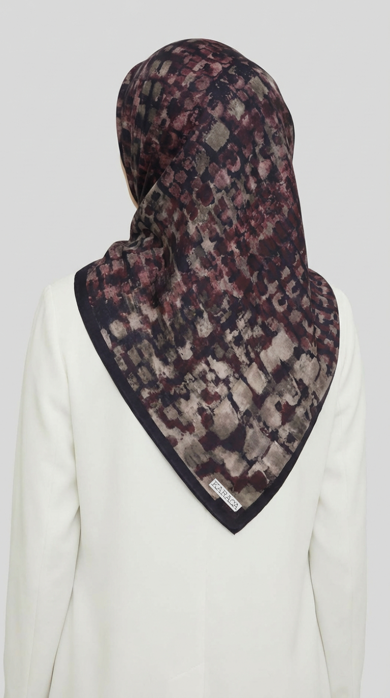 Karaca EşarpRAYON EŞARPCANVAS DESENLİ RAYON EŞARP - SİYAH / MOR