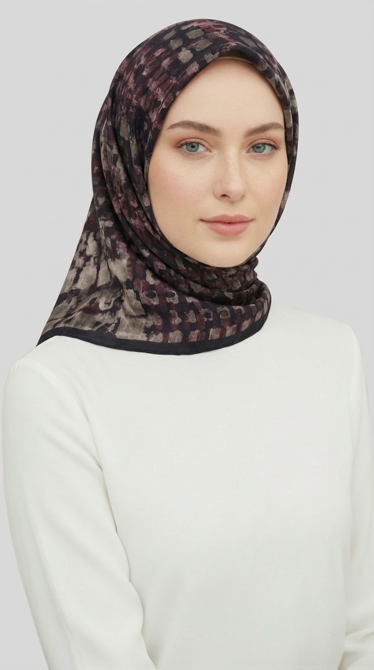 Karaca EşarpRAYON EŞARPCANVAS DESENLİ RAYON EŞARP - SİYAH / MOR
