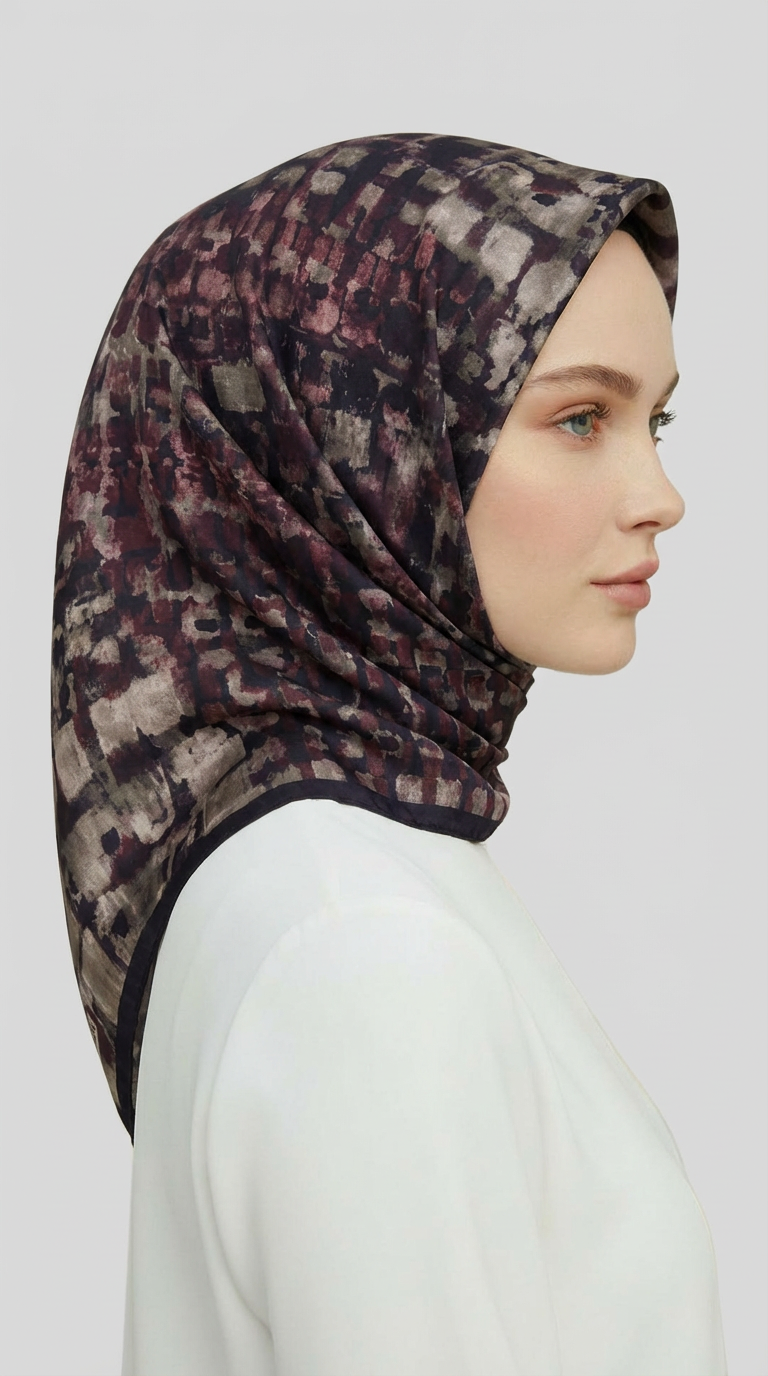 Karaca EşarpRAYON EŞARPCANVAS DESENLİ RAYON EŞARP - SİYAH / MOR