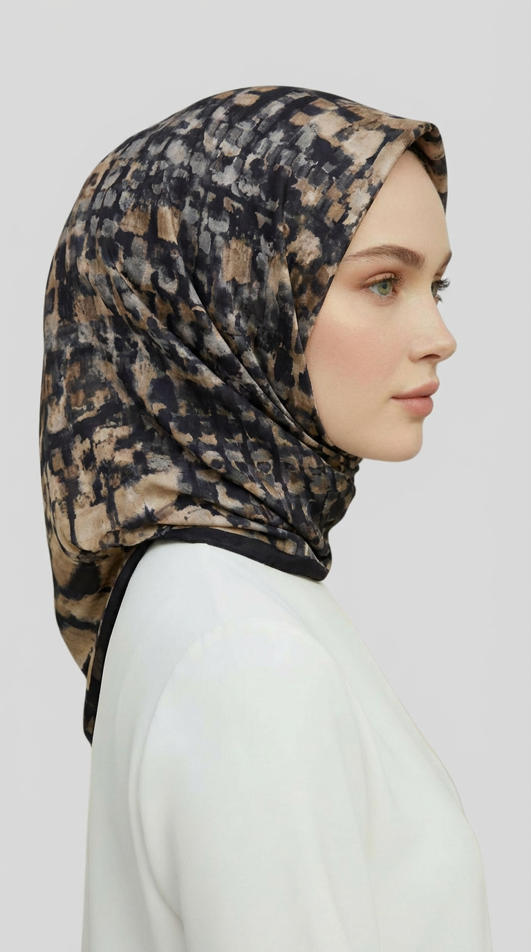 Karaca EşarpRAYON EŞARPCANVAS DESENLİ RAYON EŞARP - SİYAH