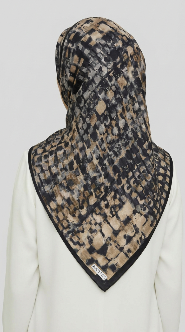 Karaca EşarpRAYON EŞARPCANVAS DESENLİ RAYON EŞARP - SİYAH